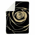 Begin Home Decor 60 x 80 in. Black Rose-Sherpa Fleece Blanket 5545-6080-FL223